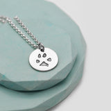 Paw print necklace - fine belcher chain