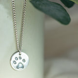 Paw print necklace - curb chain